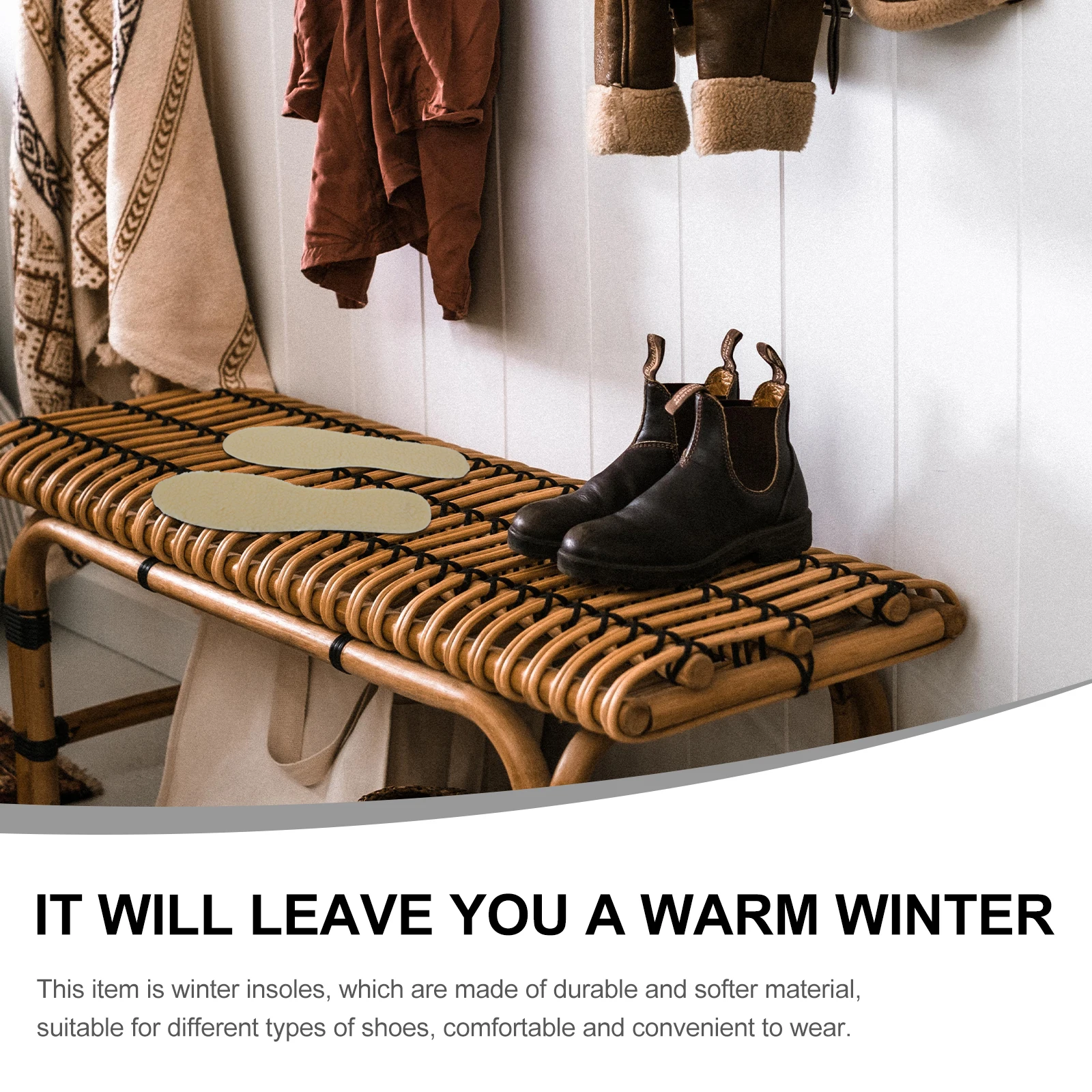 

2 Pairs Cuttable EVA Insoles Odor resistant Cold proof Warm Winter Unisex Adult Shoe Mats Lightweight Portable