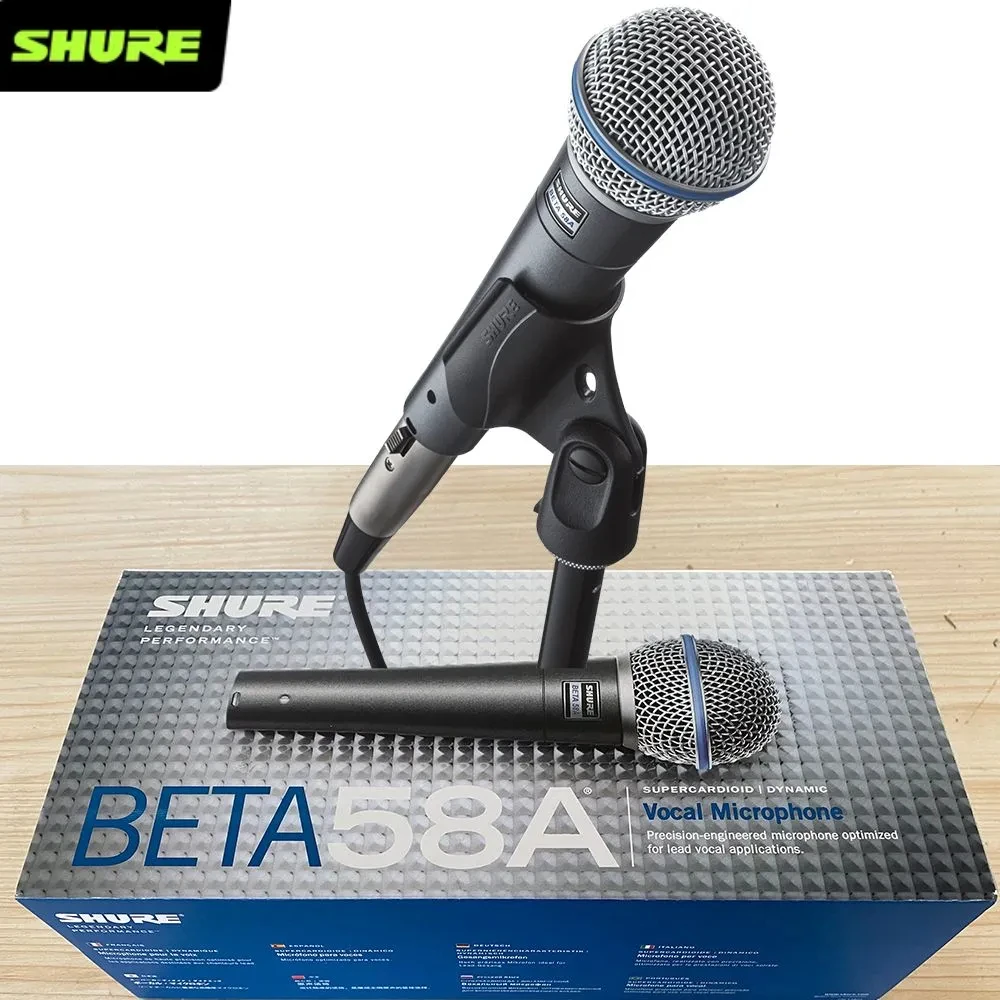 Micrófono dinámico supercardioide Shure BETA 58A para cantar en escenario, micrófono profesional con cable para Karaoke, grabación de voz BBOX