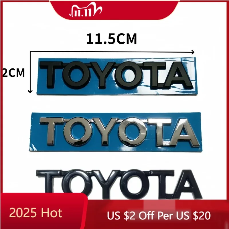 

Для Toyota 2026, новые колпаки ступицы, наклейки с 3D логотипом для Toyota, передние и задние буквы, эмблема, значок Yaris RAV4 Corolla Camry Prado REIZ Hi