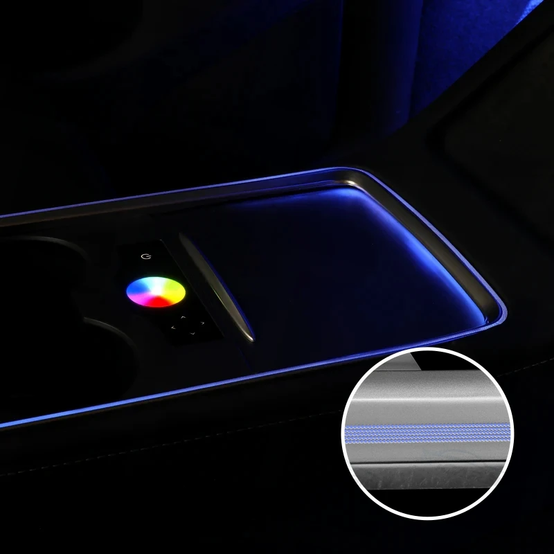 iCarsin 2021-2025 Model 3/Y Laser Carving Ambient Lighting Upgrade Kit For Tesla Interior Dashboard Light Center Console LED