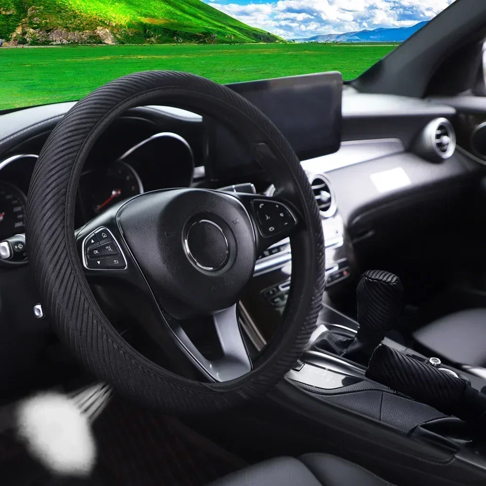 Car Four Seasons Universal Massage Coarse Mesh Ice Silk Ring Free Elastic Fashion Steering Wheel Cover Internal Accessories New