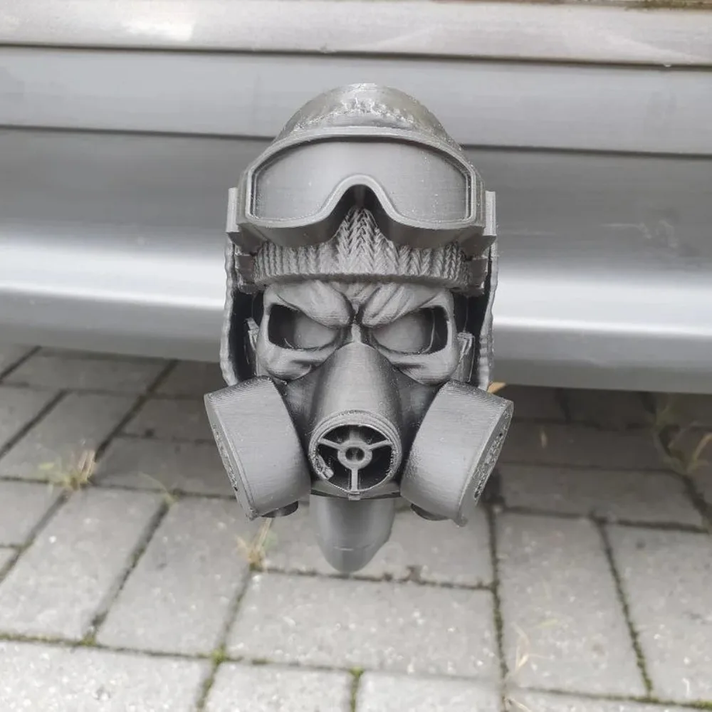 Funny 3D Printed Tow Bar Ball Cover Gas Mask Rustproof Trailer Hook Cover Steel Helmet PLA Trailer Hook Ball Cover