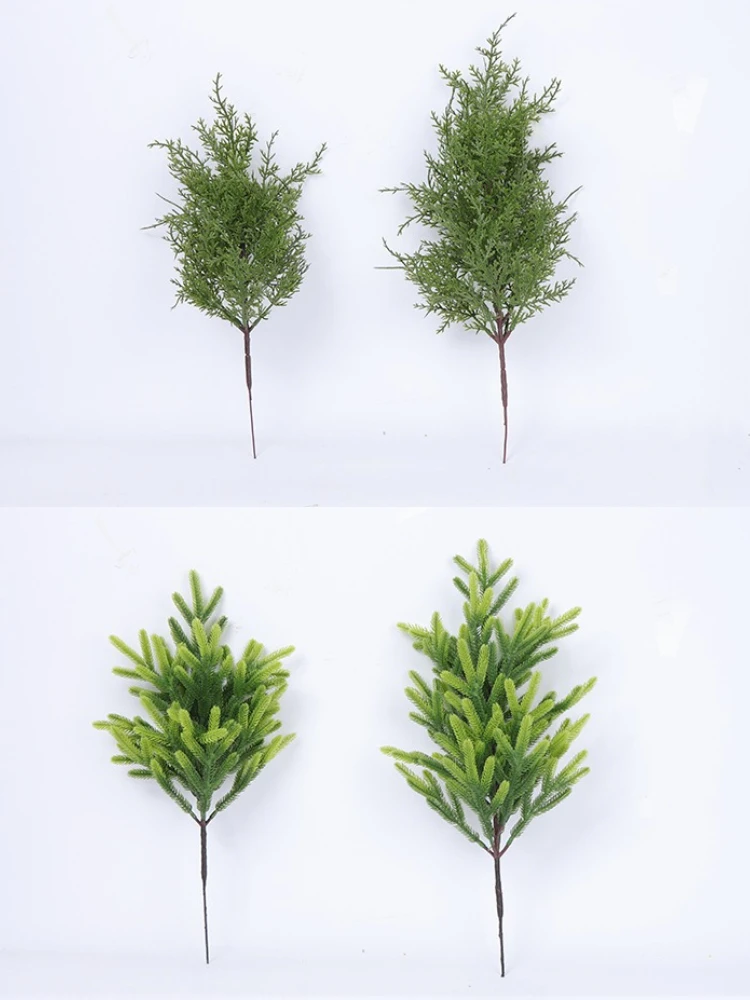 

Single simulated pine branch Christmas decoration green plant arrangement indoor flower arrangement accessories flower art DIY