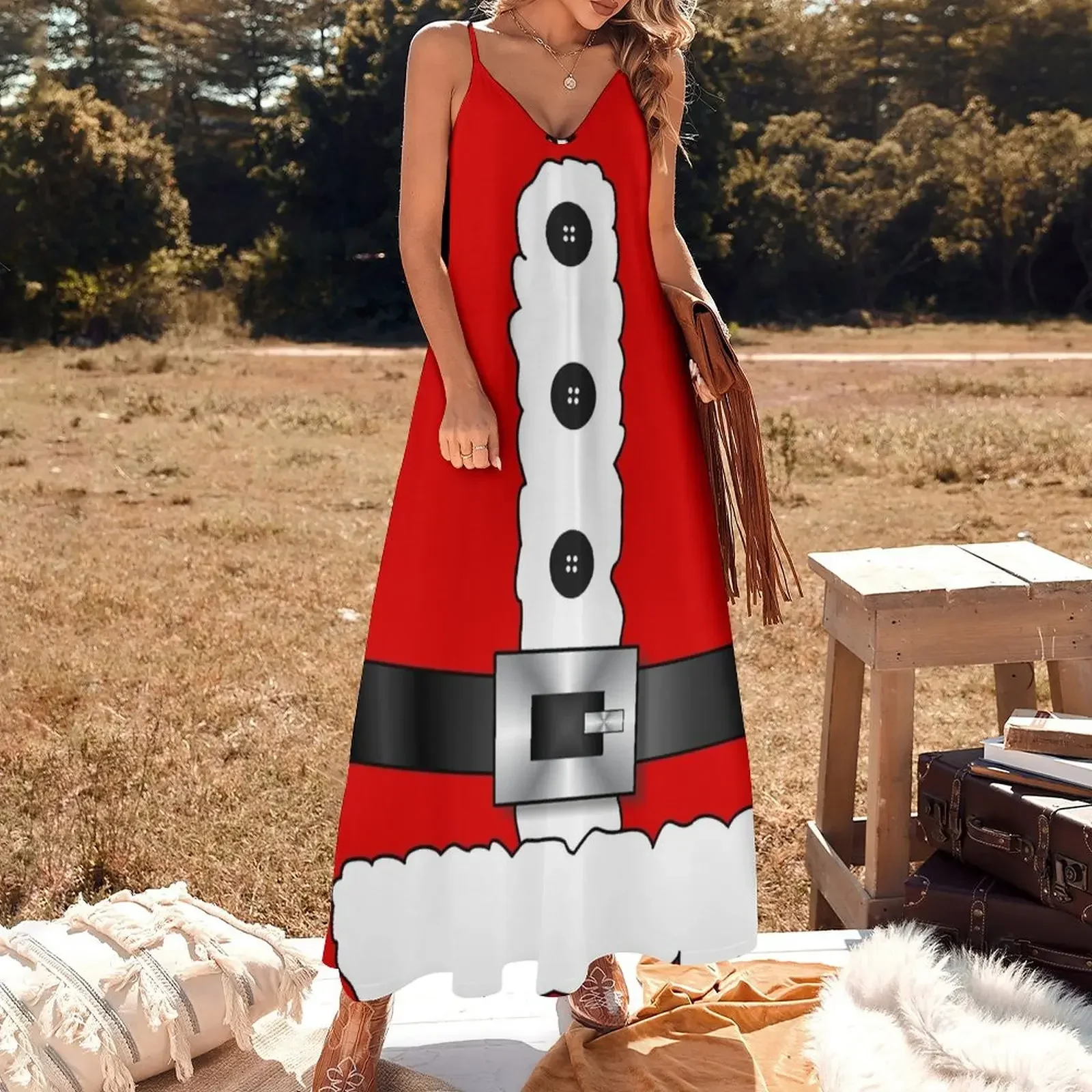 merry christmas hohoho red santa claus Sleeveless Dress luxury evening dresses 2024 summer dresses for women 2024 Dress