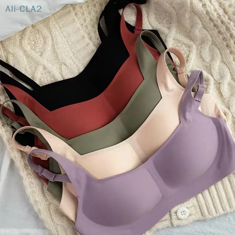 Women Seamless Bras Square Neck Invisible Tops Push Up Bras Wire Free Underwear Soft Intimates Bralette Girls Sleep Lingerie