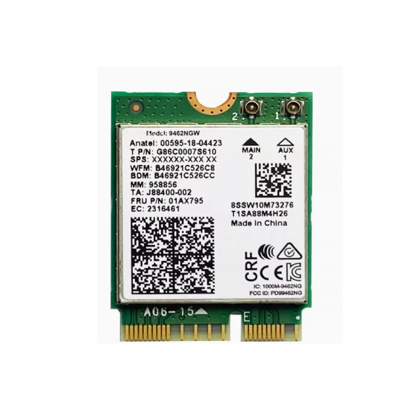 9462NGW 9462 Wireless Network Card Bluetooth Notebook 5G Dual-Band Cnvi Protocol 802.11AGN,AC