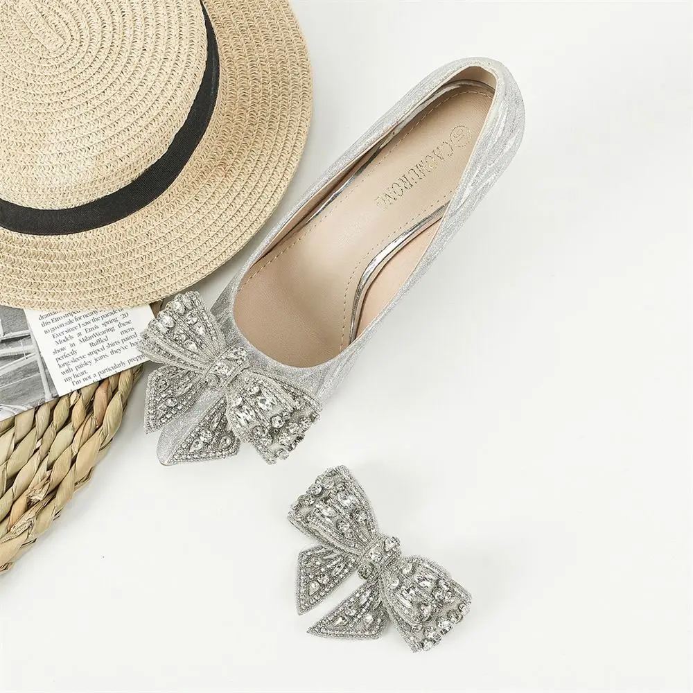Handmade Rhinestone Shoes Decorations Shiny Bow Shoes Buckle Accessories DIY Bags/Clothes/Shoes Wedding Bride