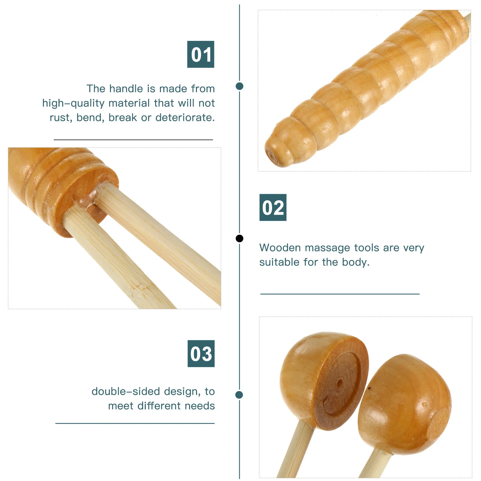 

1Set Wooden Massage Hammers Back Massagers Assorted Colors Durable Design Muscle Relief Fun Gift for All Age Groups