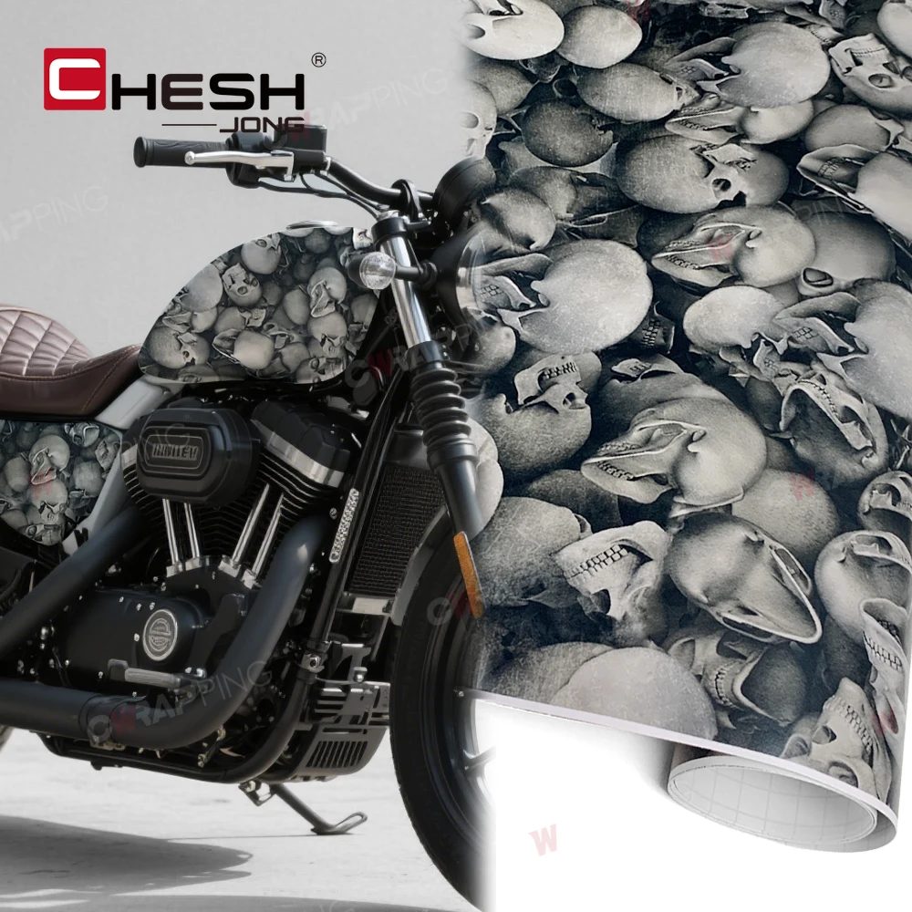 الجمجمة الفينيل التفاف فيلم هالوين الفينيل ورقة لأجسام السيارات اكسسوارات السيارات في الهواء الطلق أدوات التفاف لوازم سيارة الجسم الأفلام يلتف #6