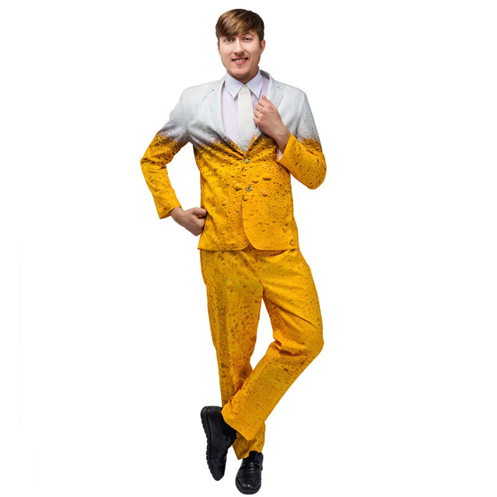 

Halloween Mens October Beer Fest Cosplay Costume Suit for Woman Man Othes Role Play Yellow Beer Party Costumes for Fancy Sets