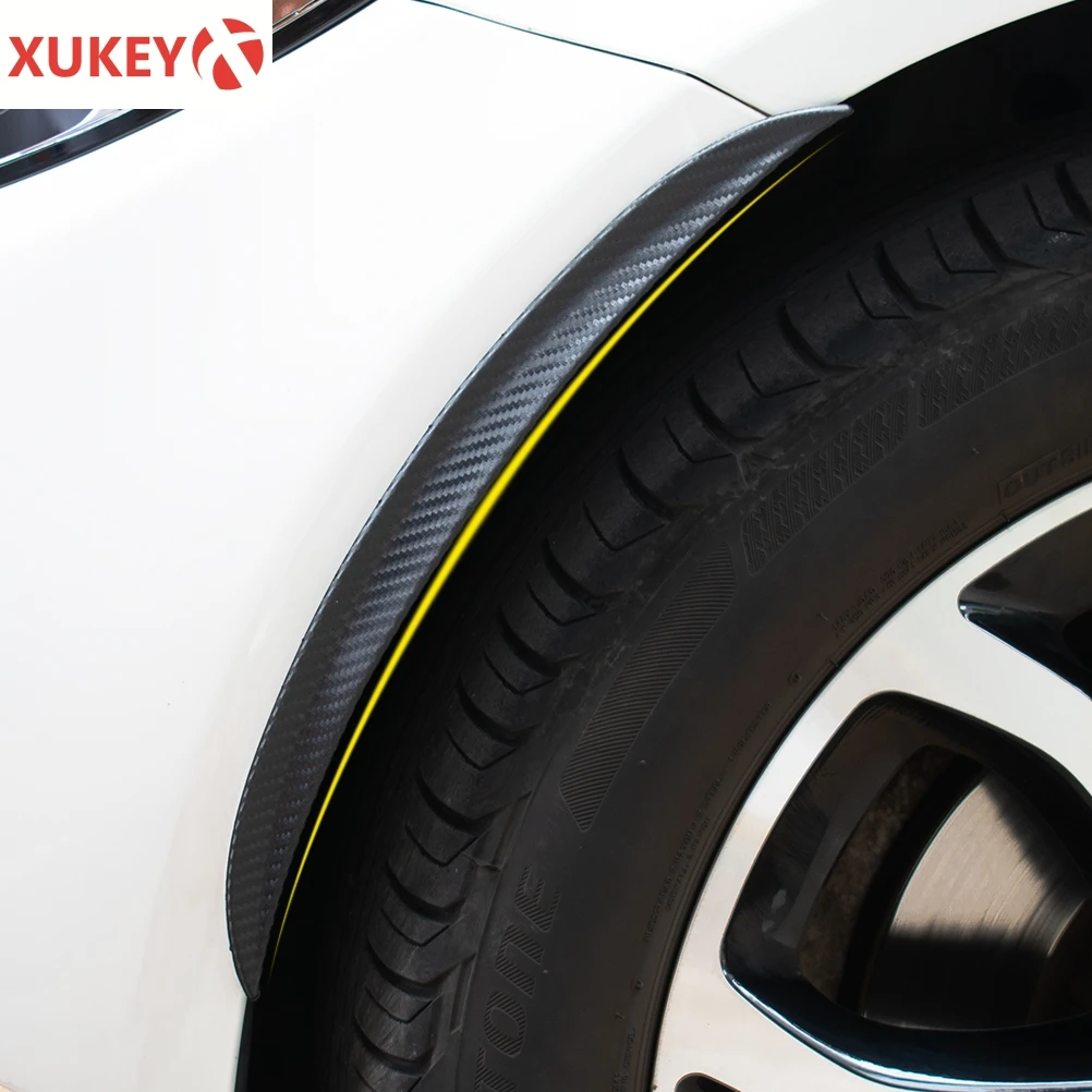 Universal Car Carbon Fiber Fender Flares Mud Flaps Splash Guards Arch Wheel Eyebrow Lips Strips Trim For Car Truck SUV Body Kit