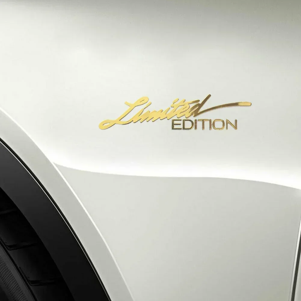 2pcs Universal Car Stickers 3D Gold Limited Edition Logo Emblem Badge Metal Sticker Decal Car Interior Accessories Decorations