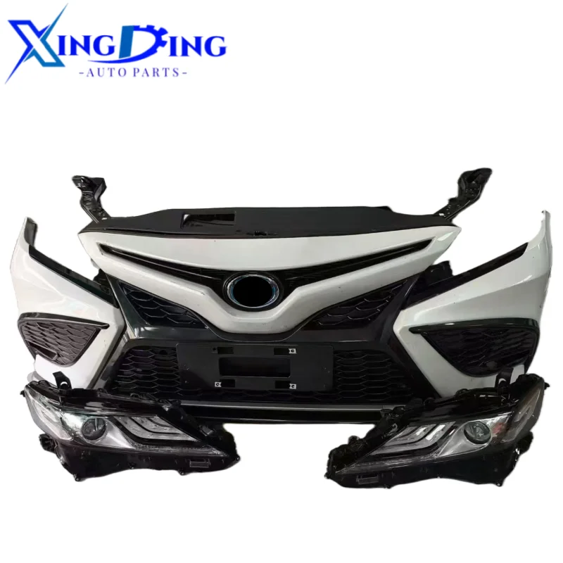High-quality for  Camry Complete Front Bumper Grille Front Headlight Hood Radar Line