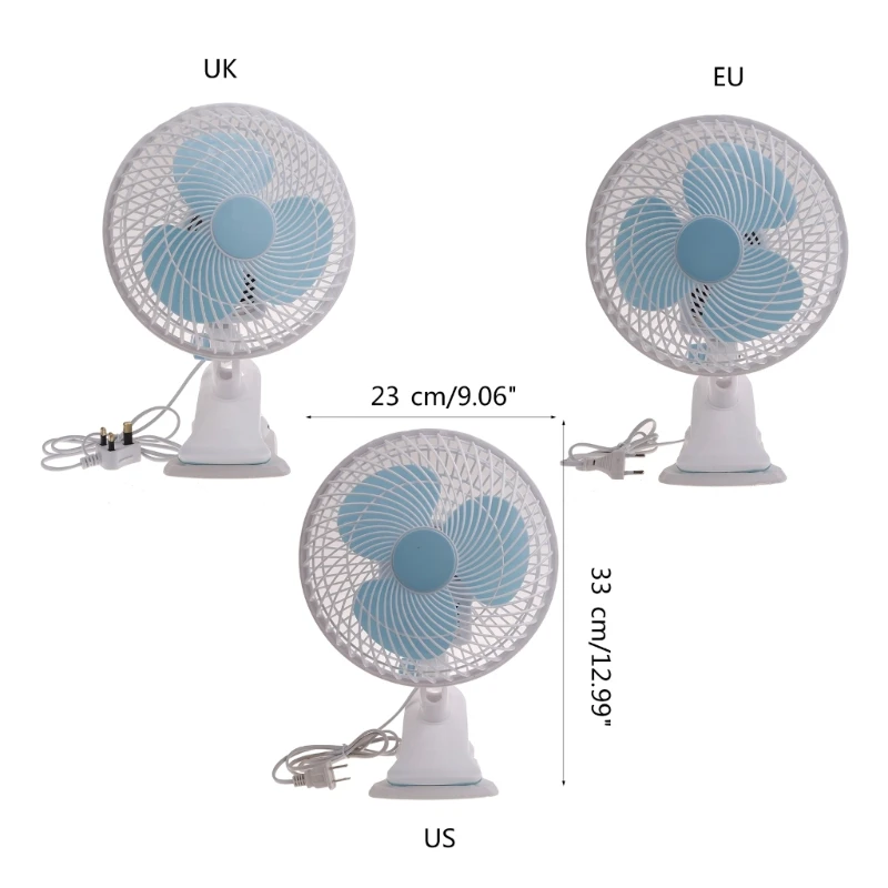Clip-On Fan with Adjustable 2 Wind Speed 9inch Portable Fan Universal Fan 30W Clip On Campers Fan Desk Cooling Fan