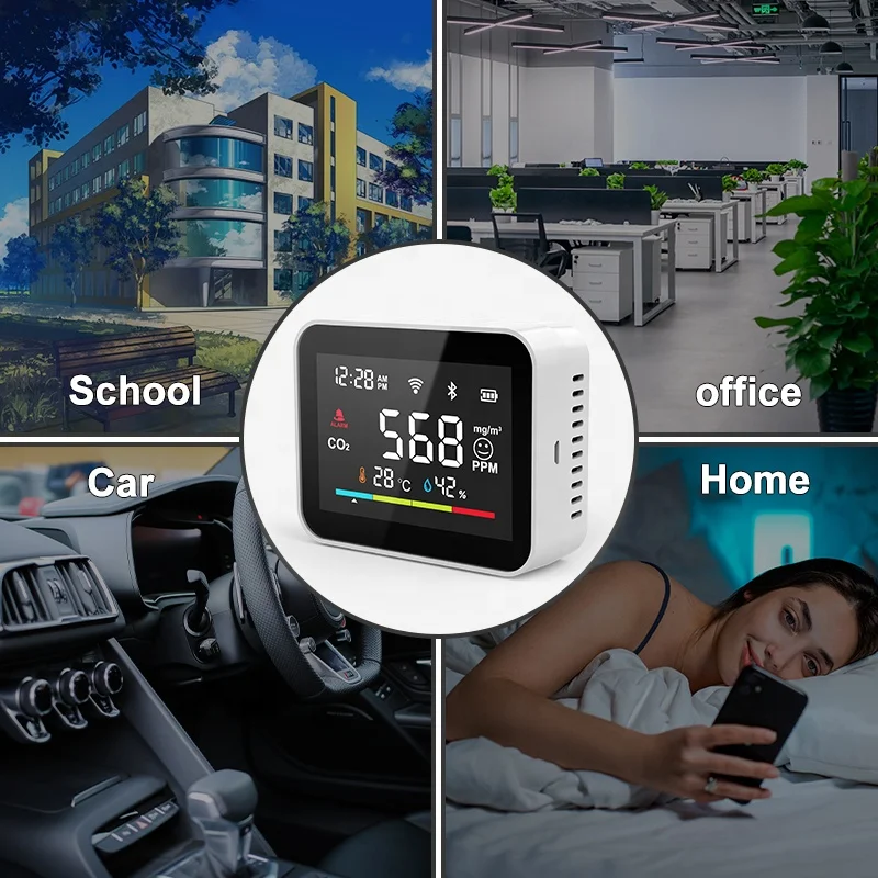 Tuya co2 dioxid detektor wifi co2 monitor meter co2 sensor tuya indoor landwirtschaft liches gewächshaus luft feuchtigkeit sensor monitor