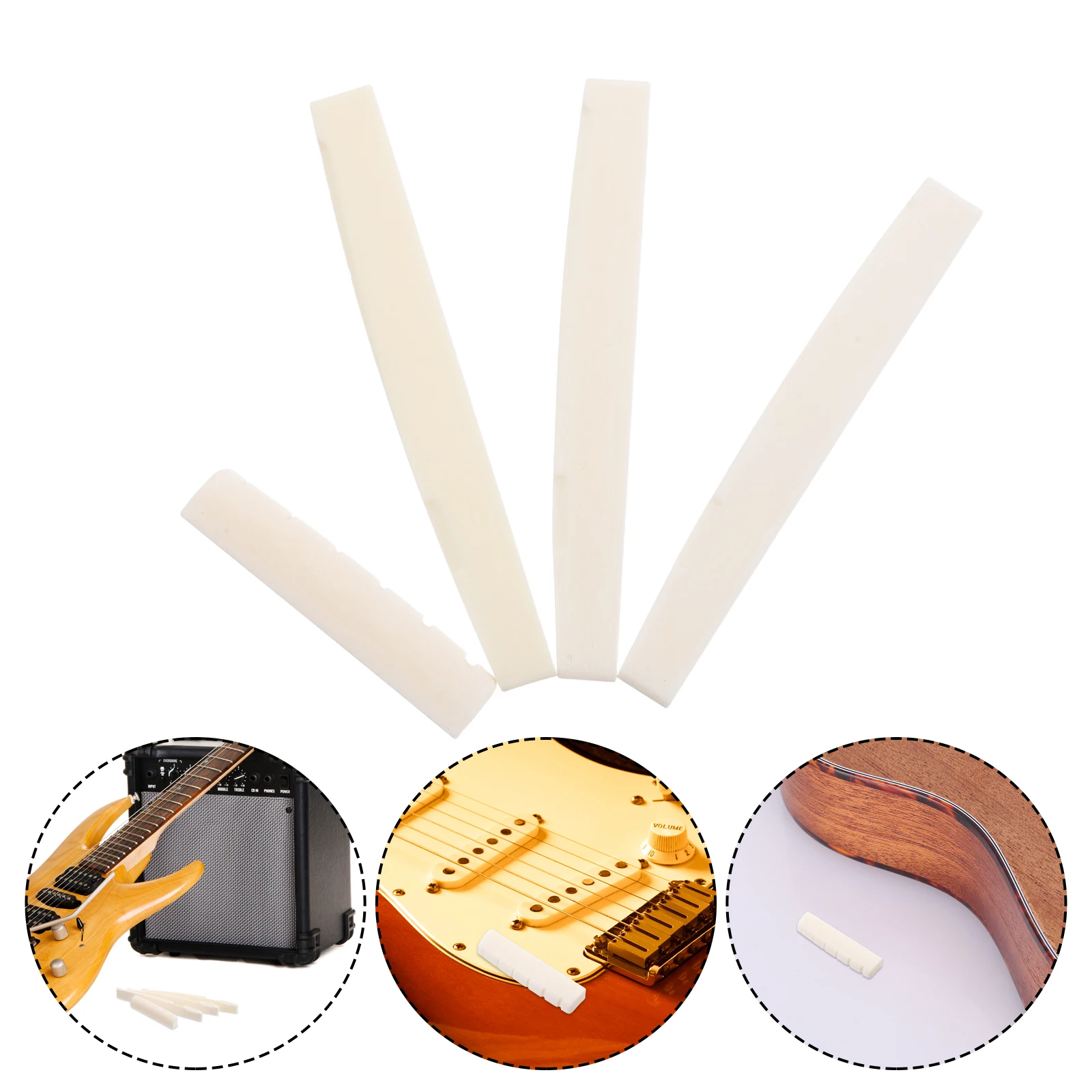 

1 set 1 Set Guitar Bridge Saddle Nut Replacement Parts For Acoustic Folk Classical String Instruments Enhanced Resonance Smooth