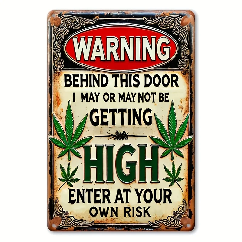 Funny Warning High Voltage Yemen Metal Wall Sign 2D Flat Tin Plaque Art Decor for Home Garage Bar Wall Decoration