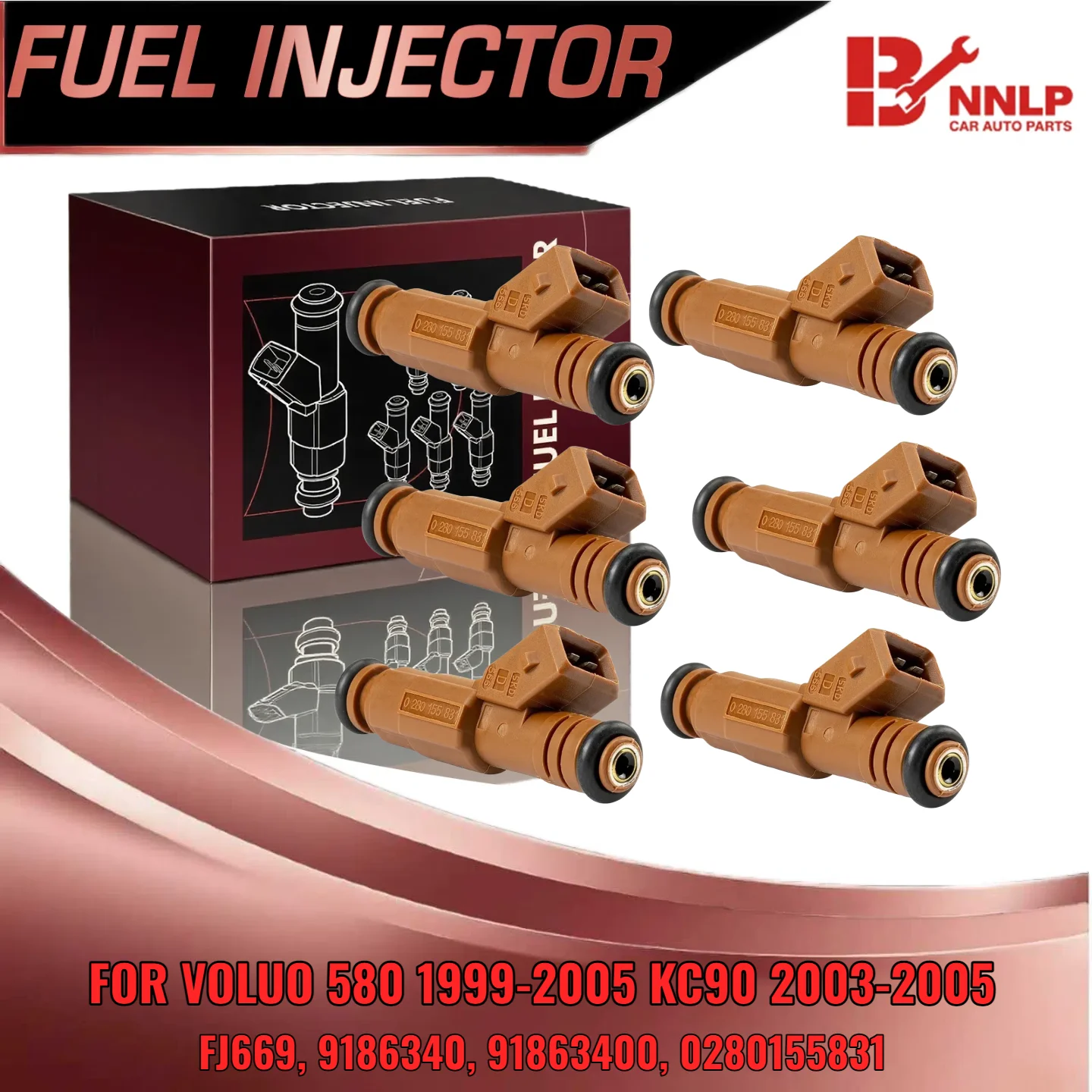 

6PCS Flow Matched Fuel Injectors For Volvo S80 1999-2005 XC90 2003-2005 2.9L 2.8L FJ669 0280155831
