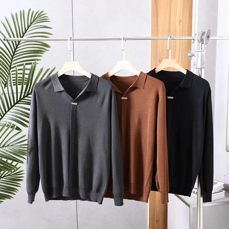 

Легкий трикотажный свитер из шерстяной смеси с V-образным вырезом, модный, универсальный, мужской, однотонный, осенне-зимний, теплый, мягкий, из полиэстера и нейлона