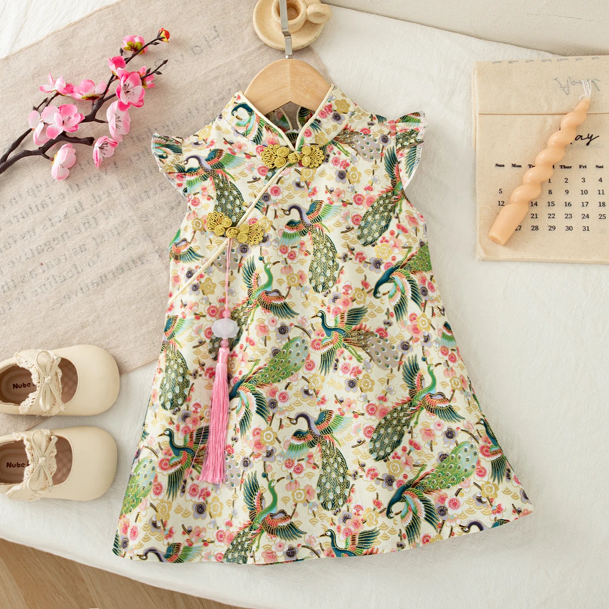 Girls' Dress Summer Chinese Style Cartoon Cotton Baby Girl Dress Cute Hanfu Baby Dress Baby Girl Clothing ﻿