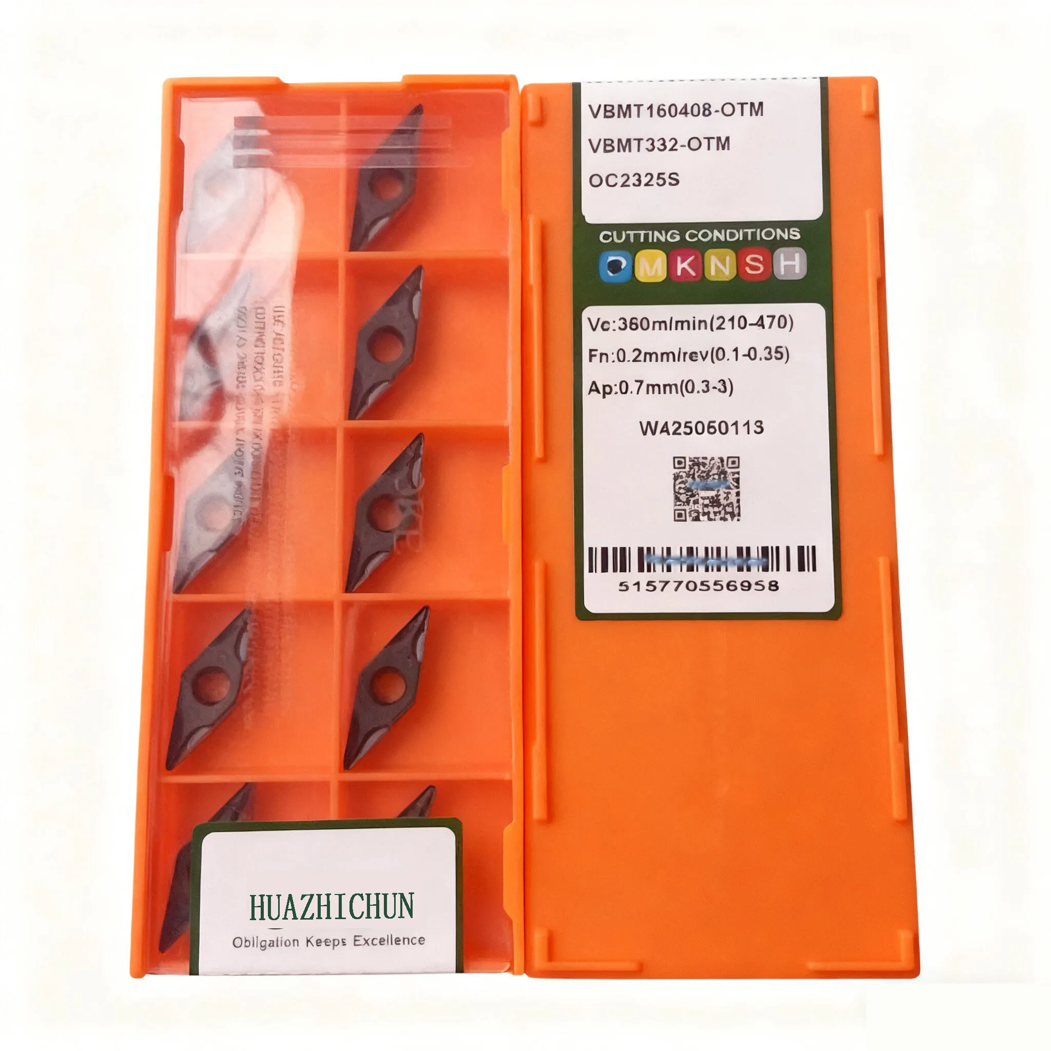 HUAZHICHUN 10pcs Carbide inserts  VBMT160408-OTM OC2325S