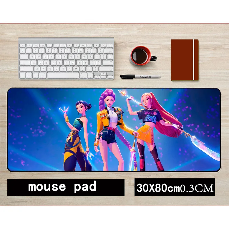 Alfombrilla de ratón con estampado de Anime KPop Demon Hunters, alfombrilla de ratón duradera y cómoda antideslizante, alfombrilla para teclado de escritorio de ordenador, regalos de cumpleaños