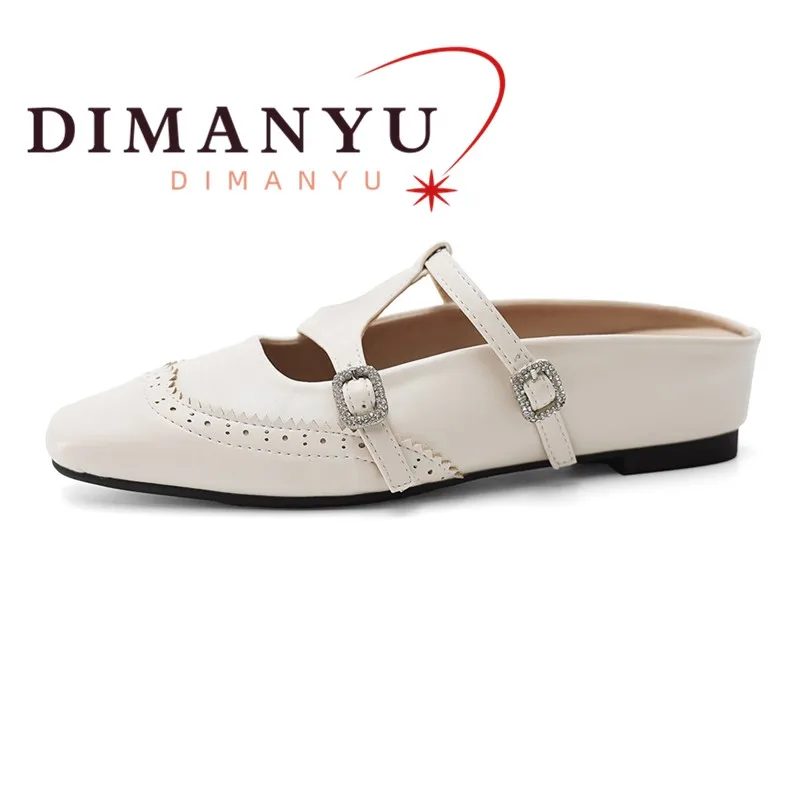 

Mary Jane Shoes Women 2026 Spring New Internal Height-increasing Women's Mules Large Size Summer Closed-toe Women's Slippers