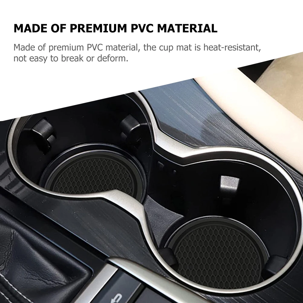 

4pcs Insulated Heat Resistant PVC Cup Mats Compact Table Drink Coasters for Home Kitchen Hotel Black Table Coasters for Coffee