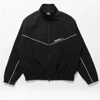 Jinx Team Black Jacket Unisex Windbreaker Sports Coat Men Women Loose Track Activewear Couple Top Embroidery Y2k Outerwears