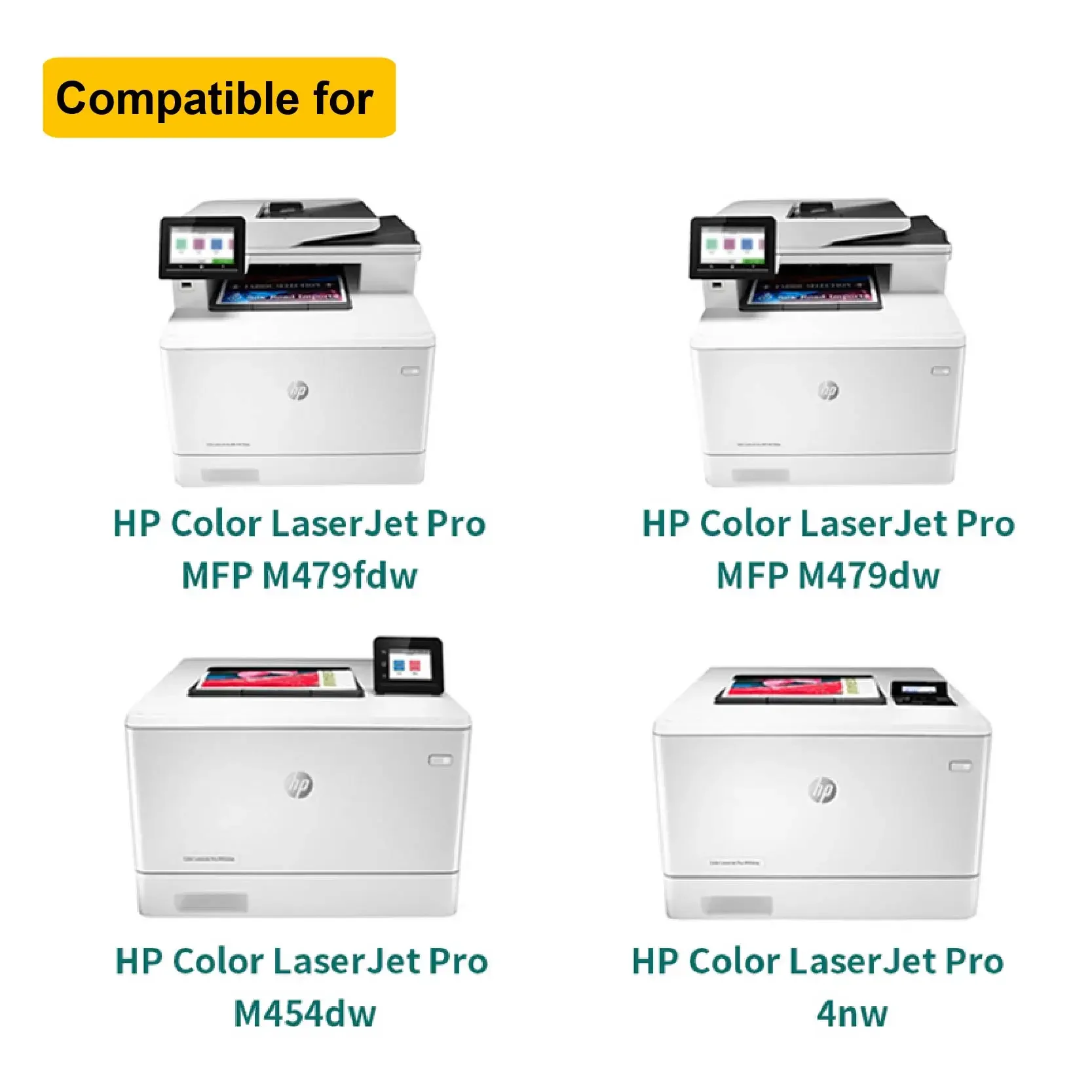 Compatible 415A Color Toner Cartridge HP 415A W2030A W2031A W2023A W2033A for Hp Color LaserJet Pro MFP M479 M454(with chip）