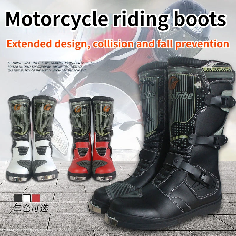 

PRO-BIKER Off-road Extended Motorcycle Riding Boots Anti-collision Anti Fall Waterproof All Season Riding Shoes Racing Shoes