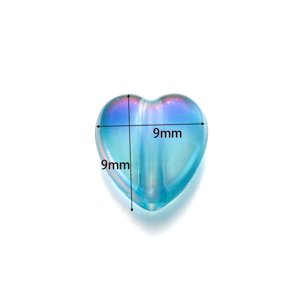 50/100Pcs 9mm AB Color Acrylic Love Heart Shape Bead Loose Spacer Beads for DIY Bracelet Necklace Jewelry Making Accessories