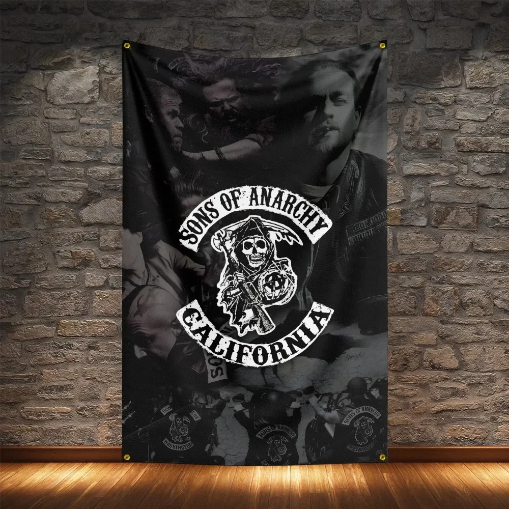 Sons of Anarchy Flag Polyester Digital Printing Classic Banner For Decoration