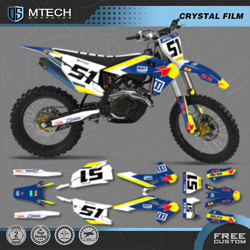 

DSMTECH DSMTECH Motorcross Graphics Background Decal Sticker Kits for Husqvarna TE FE 2020- 2023 TC FC 2019-2022 004