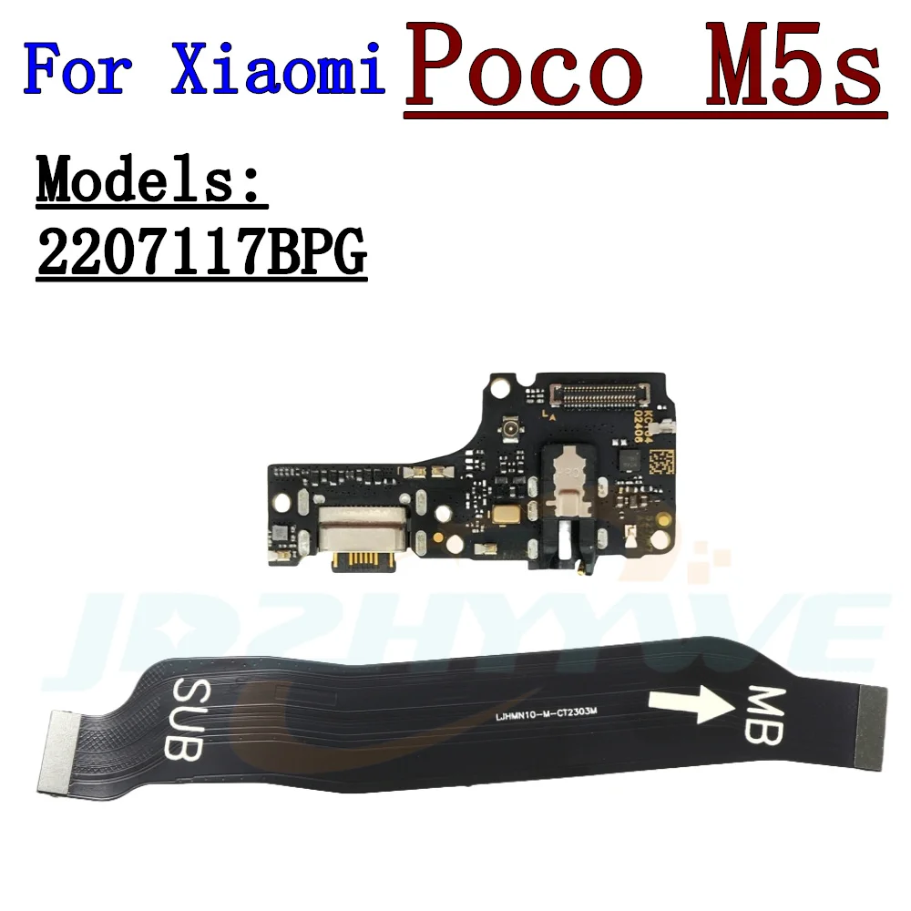 SIM Card Reader Board USB Charging Port Board For Xiaomi Poco M4 Pro 5G M5s M4Pro 4G Main Motherboard Flex Cable Repair Parts