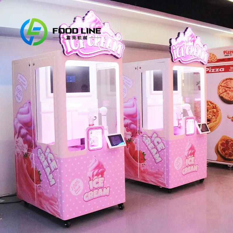 Intelligent Robotic Arm Ice Cream Vending Equipment Stable Performance For Long Time Continuous Daily Operation