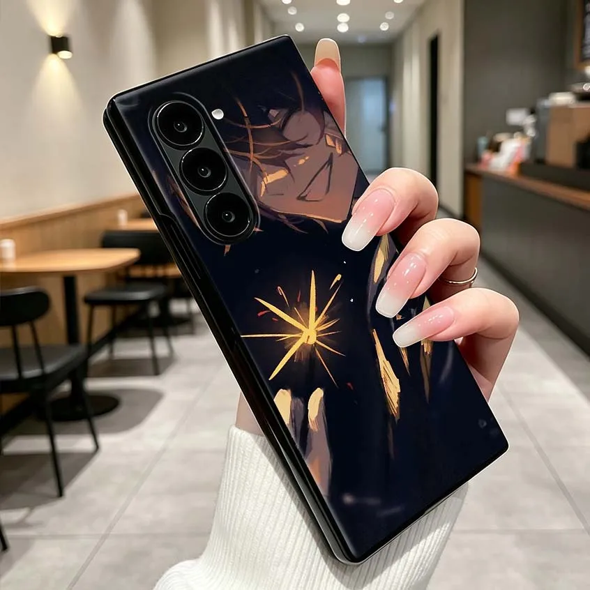 Anime Bungo Stray Dogs Comics Phone Case For Samsung Galaxy Z Fold 3 4 5 6 7 5G Matte Non-slip PC Shockproof Black Hard Cover