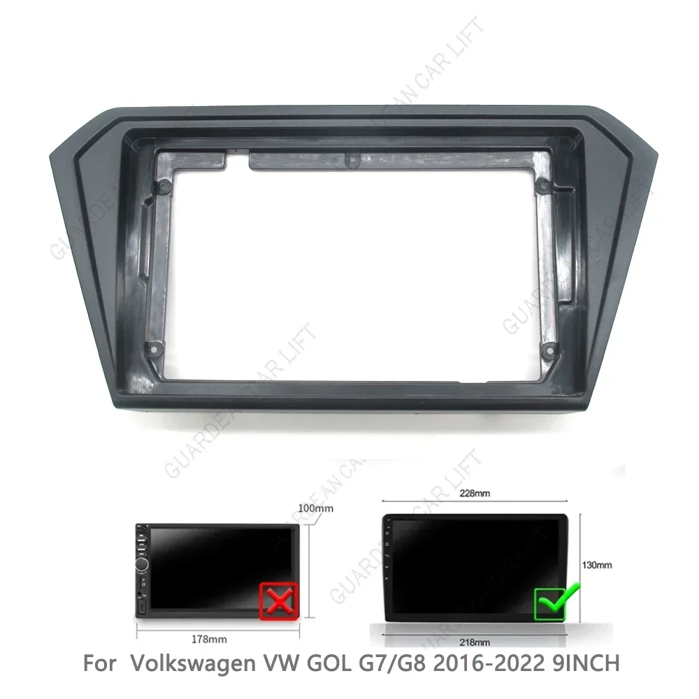 Auto Radio Fascias Für Volkswagen VW GOL G7/G8 2016-2022 9 ZOLL Android Stereo Rahmen Player 2 din Kopf Einheit Panel Dash Trim – Detail 2