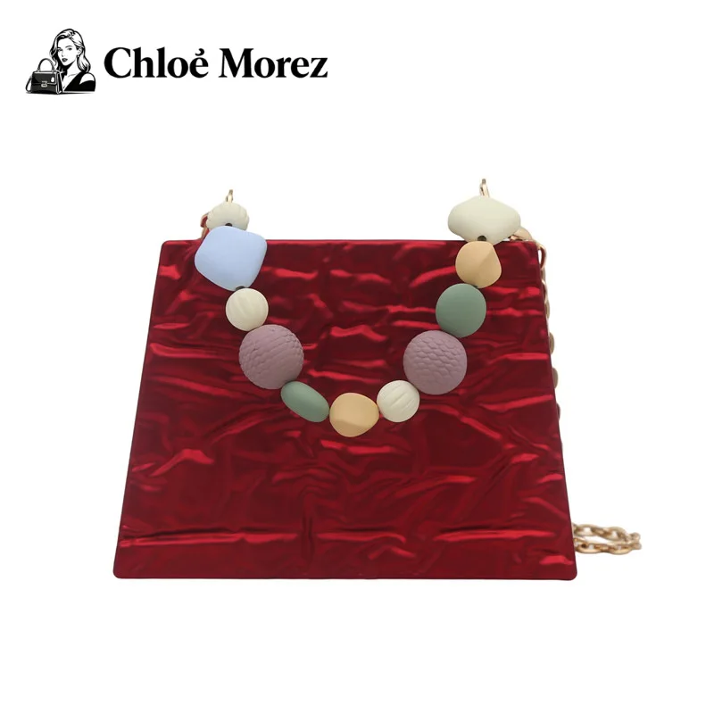 حقيبة أكريليك، حقيبة كتف نسائية عصرية متصدعة على الجليد، حقيبة يد صغيرة معطرة بخرز الرياح #1