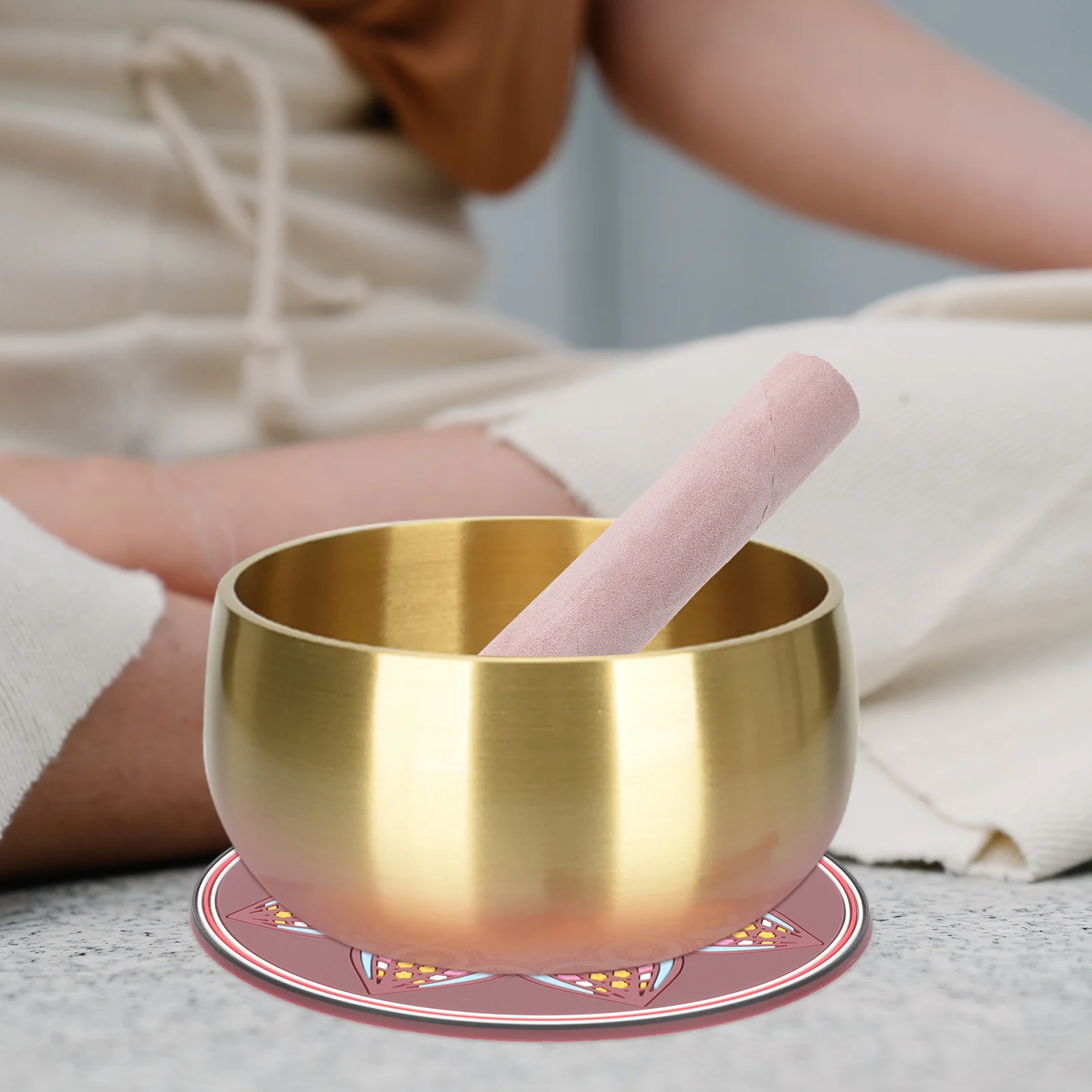 Pałeczka do misy dźwiękowej, polerowana, tybetańska, do medytacji, jogi, relaksacji, akcesorium dźwiękowe.