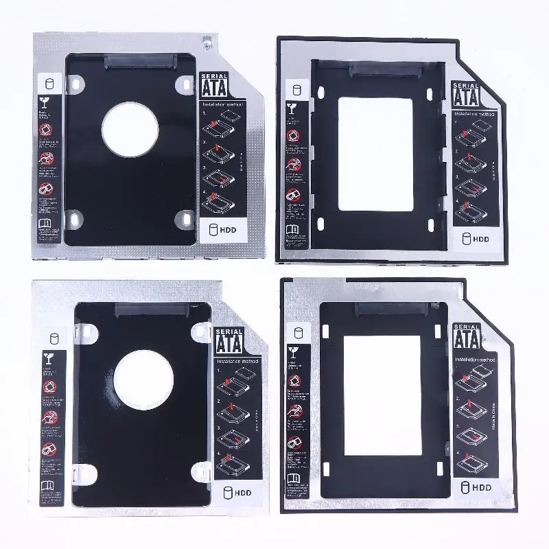 

1 Set 2.5" SSD CD DVD To HDD Case Enclosure CD-ROM ODD Optibay Plastic Aluminum Universal 9.5/12.7mm SATA 3.0 2nd HDD Caddy