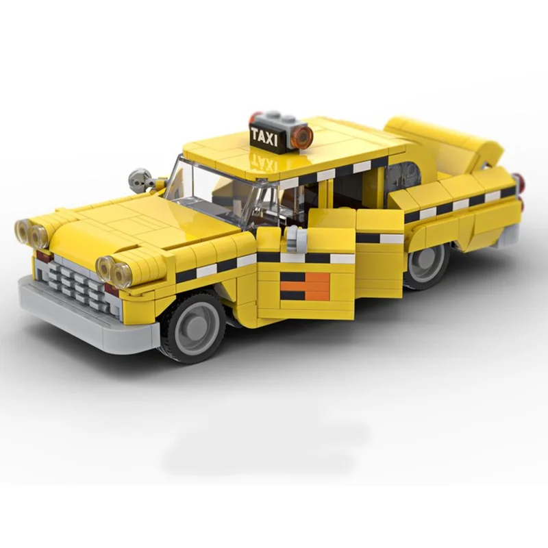 

447 шт. новая модель автомобиля MOC, серия фильмов, шоссе, такси, сделай сам, креативные развивающие детские строительные блоки, подарок