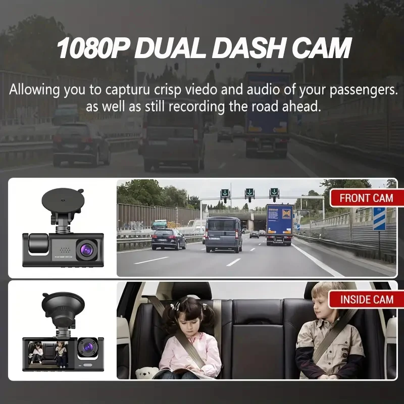 2Lens Dash Cam for Cars Front Inside Camera 1080P Car Dvr WIFI Recorder Video Camera for Vehicle Car Accsesories Black Box