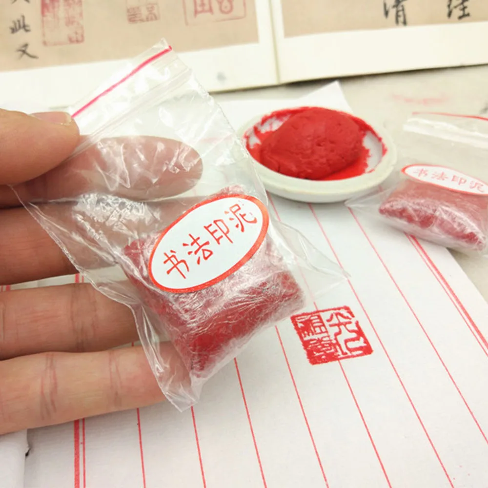 30g Red Seal Paste Bagged For Calligraphy Paintin Signature Inkpad Wood Stone Name Stamp Pad Carved Seals Cinnabar Ink Bright