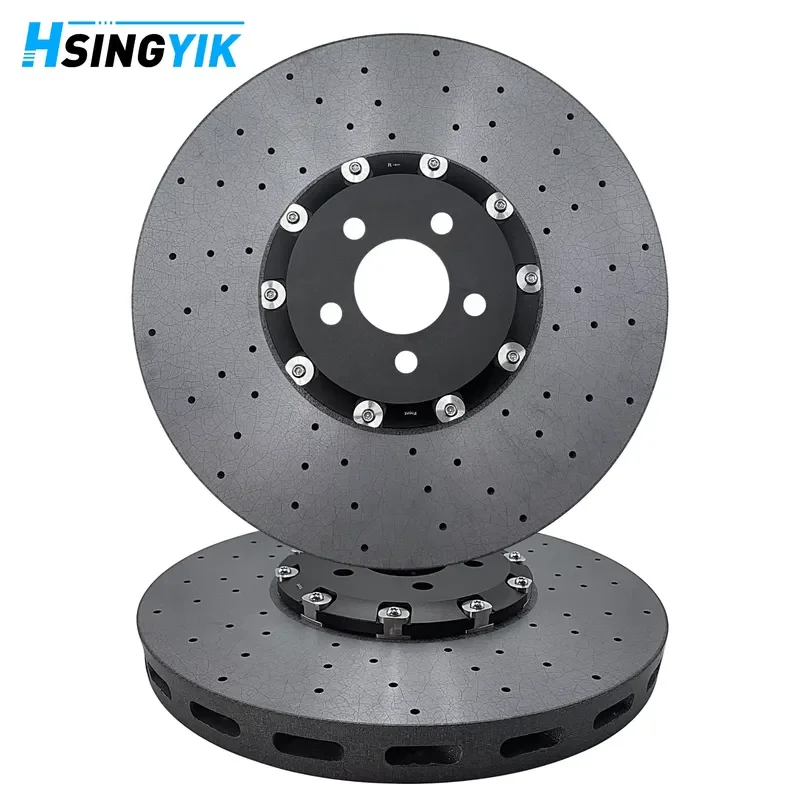 Hsingyik Front Carbon Ceramic Brake Disc Rotor for Ford Mustang Coupe Shelby GT500 KR3Z1125F 420X40MM