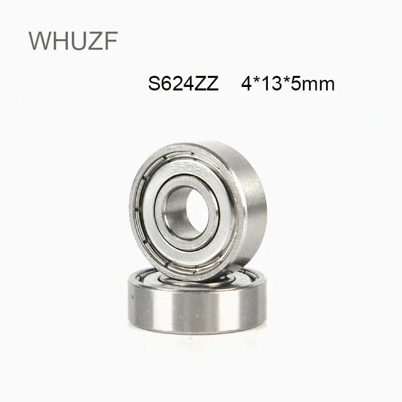 WHUZF Free Shipping Stainless Steel S624ZZ Bearing ABEC-5 5PCS 4x13x5mm Wire Cutting Machine Miniature S624-2Z Ball Bearings