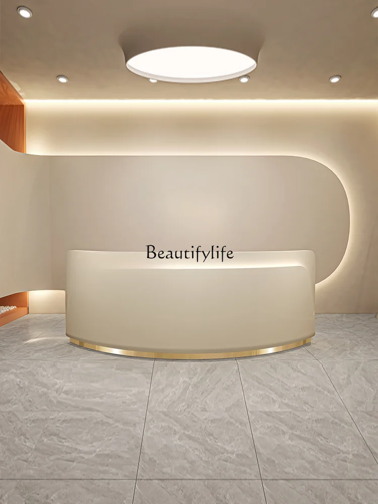 Beauty Salon Bar Counter Confinement Center Training Institution Arc Front Desk Reception Table