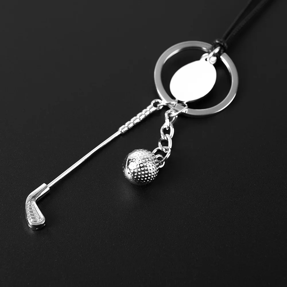 Golf Badminton Rugby Car Pendant Sports Series 3D Ball Stick Metal Auto Rearview Mirror Decoration Dangle Trim Accessories