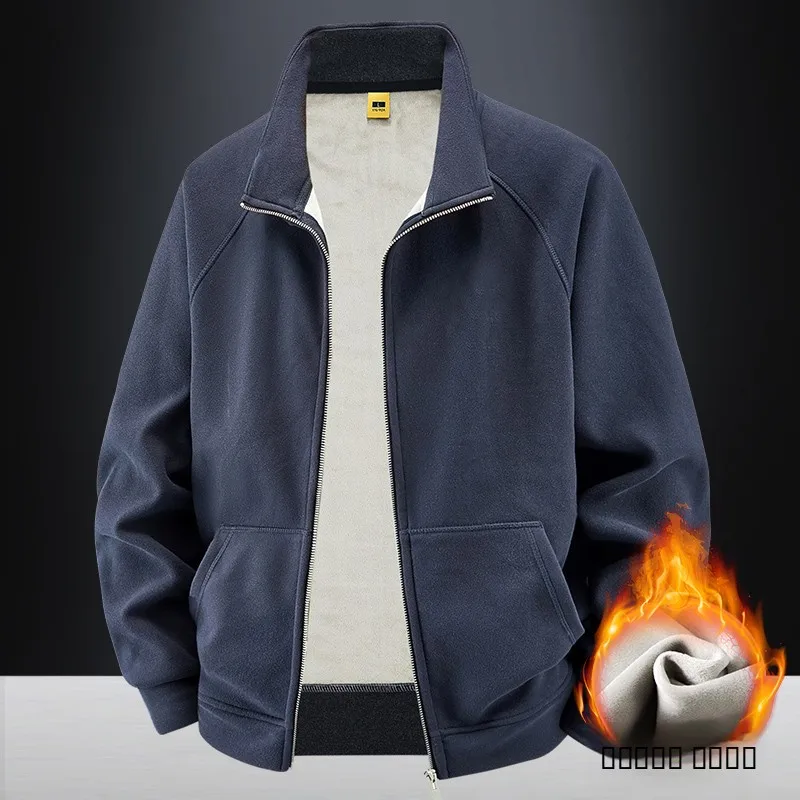

Новая мужская толстовка на молнии с воротником, удобная, приталенная, модная повседневная кофта-кардиган, теплая верхняя одежда для зимы