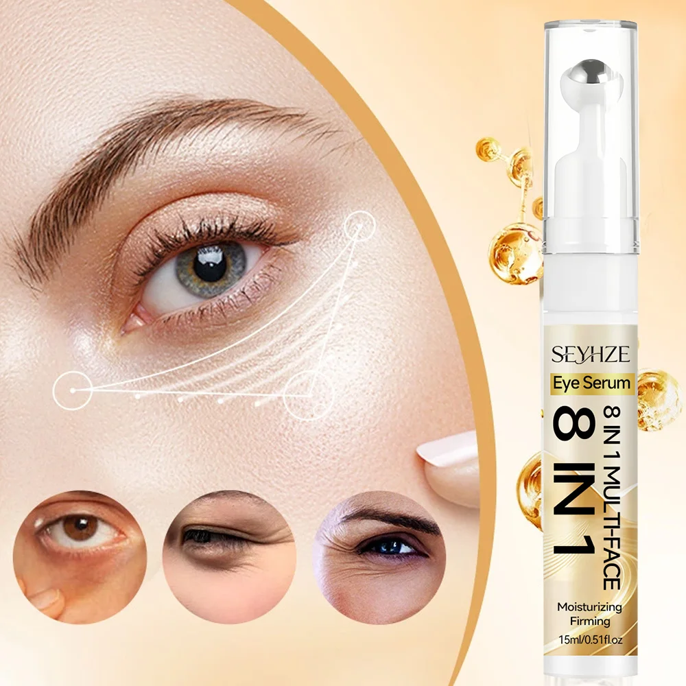 SEYHZE Day Night Eye Essence Tightens Under-Eye Area with Collagen Niacinamide Caffeine & Phytic Acid for Dryness Dark Circles &